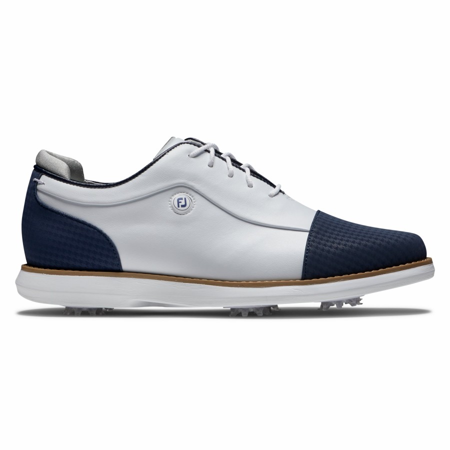 Damen FootJoy Schuhe Mit Spikes | Traditions - Shield Tip Damen Weis / Marine