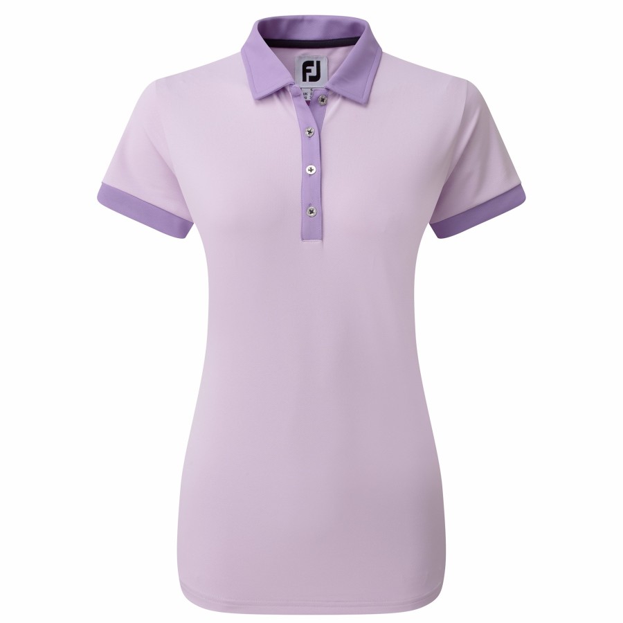 Damen FootJoy Shirts | Colour Block Pique Lila Wolke