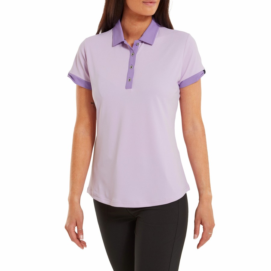 Damen FootJoy Shirts | Colour Block Pique Lila Wolke