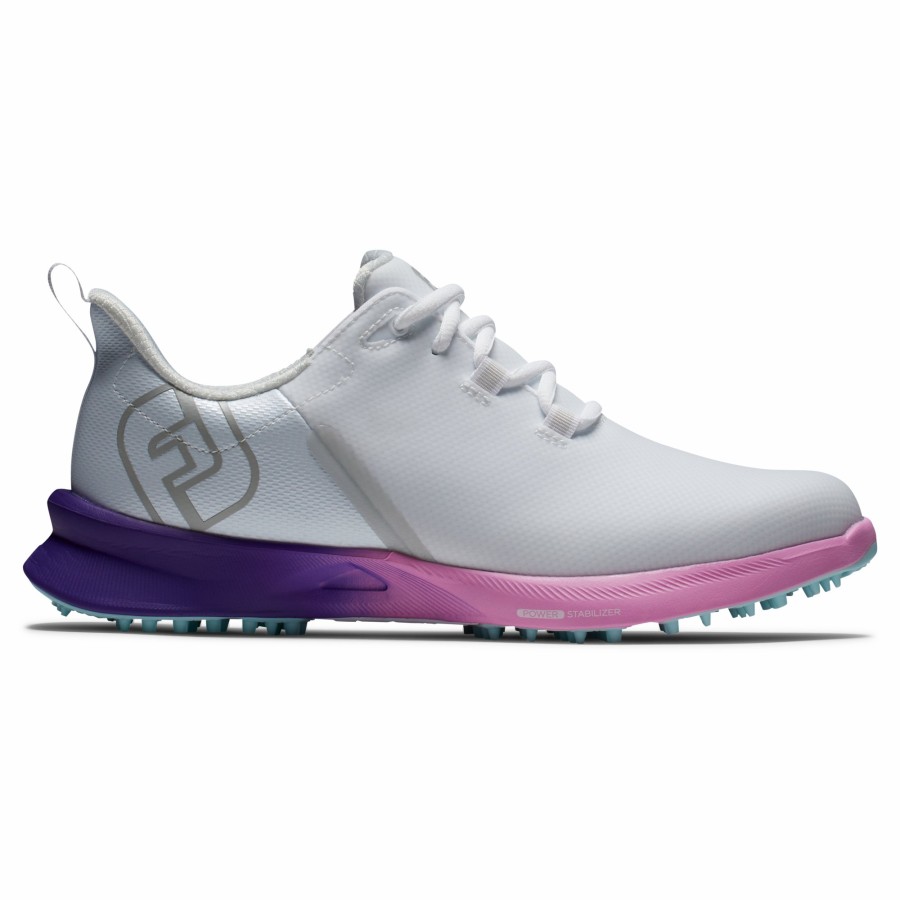 Damen FootJoy Schuhe Ohne Spikes | Fj Fuel Sport Weis / Lila / Pink