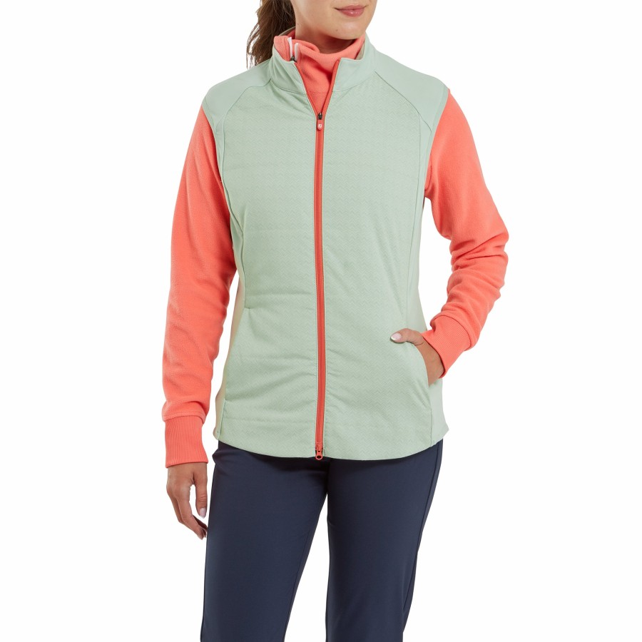 Damen FootJoy Base/Midlayer | Hybrid-Weste Damen Salbei